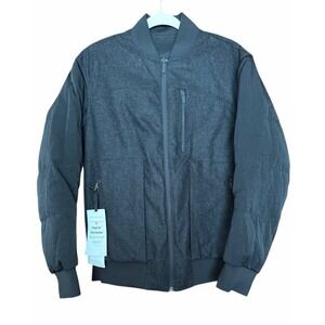 Lululemon Roam Far Wool Bomber Jacket Black/Heathered Black Women's Size 8